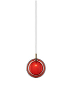 Multi-Colored Round Glass and Metal Suspension Light Chandelier