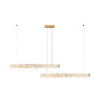 Modern Style Linear Natural Crystal Chandelier