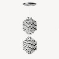 Modern Spiral Wave Chandelier in Silver and Gold Finish with Acrylic Design