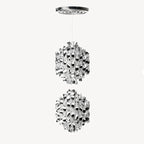 Modern Spiral Wave Chandelier in Silver and Gold Finish with Acrylic Design