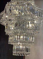 Extra Large Plaza Hall Multi-Tier Crystal Chandelier Foyer Living Room Staircase Ceiling Lighting in Chrome /