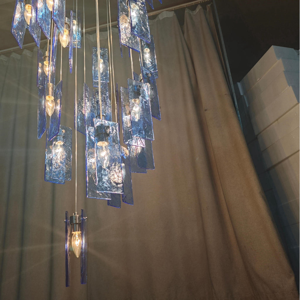 Art Design 1 / 25 / 60 / 84-Light Colorful Rectangle Cluster Glass Tile Pendant / chandelier