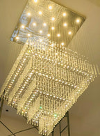 Modern Floating Raindrop Multi-Tiered Square Flush Mount