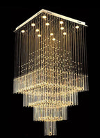 Modern Floating Raindrop Multi-Tiered Square Flush Mount