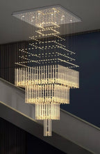 Modern Floating Raindrop Multi-Tiered Square Flush Mount