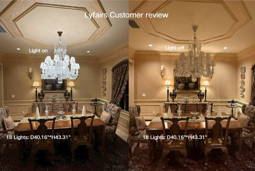 Light Luxury Classic Short Version Tiered Candle Light Crystal Chandelier for High-Ceiling Rooms / living Room