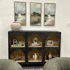 Hattie Arched Storage Cabinet in Oak 60.75-Inchw