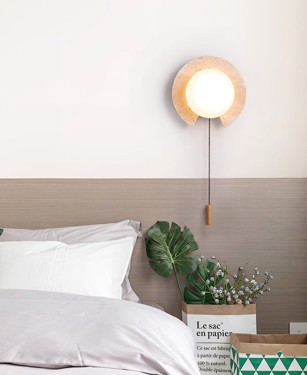 Solclip Travertine Wall Light