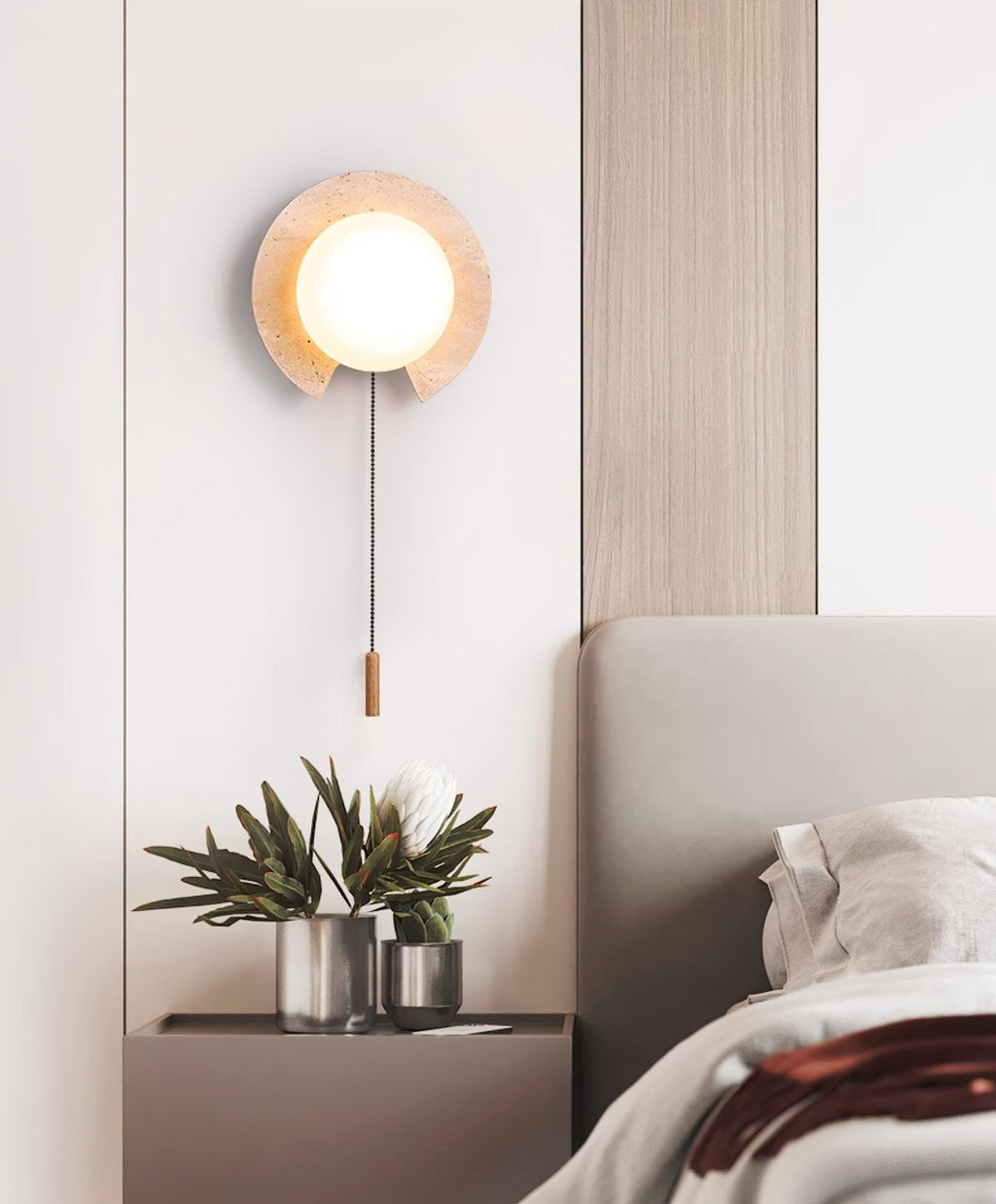 Solclip Travertine Wall Light
