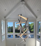 Modern Vertical Geometric Aluminum Chandelier for Staircase / foyer / high-Ceiling