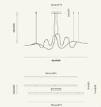 Modern Minimalist Wavy Line Chandelier for Dining Room / kitchen Island