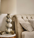 White Ceramic Table Lamp with Fabric Shade - Erhaus product image 1