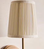 Antiqued Brass Wall Sconce with Linen Shade - Erhaus product image 4