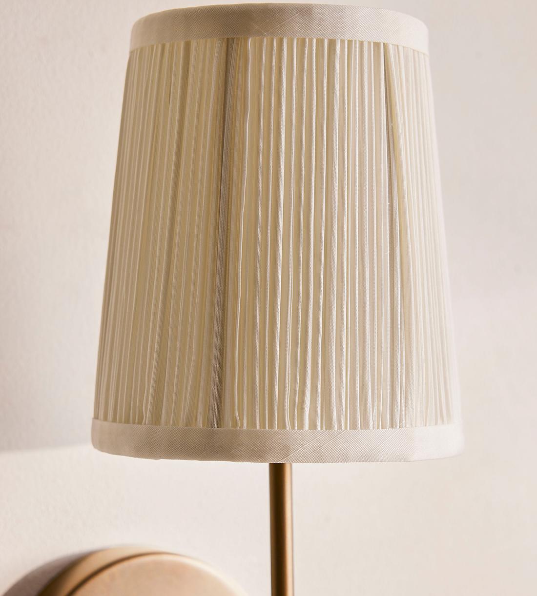 Antiqued Brass Wall Sconce with Linen Shade - Erhaus product image 4