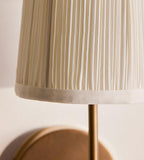Antiqued Brass Wall Sconce with Linen Shade - Erhaus product image 5