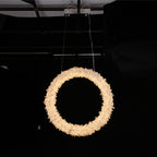 Modern Geode Quartz Crystal Chandelier Vertical Hanging Ring Pendant Light