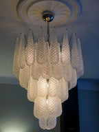 Murano Chandelier – Drop – 52 Glasses – Transparent