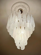 Murano Chandelier – Drop – 52 Glasses – Transparent
