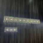 Light Luxury Crystal Beads Drum Collection Flush Mounted / rectangle / round Chandelier