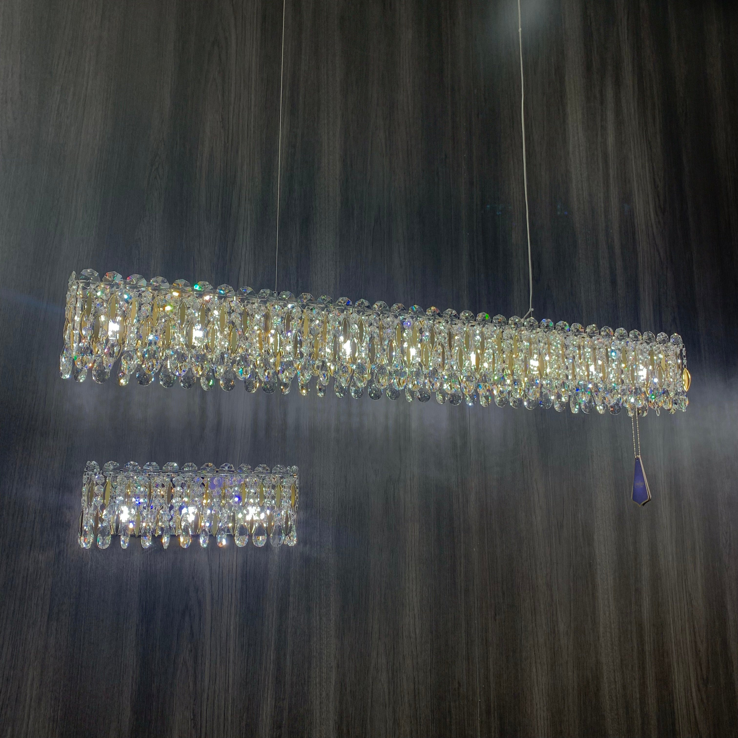 Light Luxury Crystal Beads Drum Collection Flush Mounted / rectangle / round Chandelier
