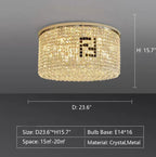 Designer Model Flush Mount Crystal Pendant Round Chandelier for Living / dining Room / study