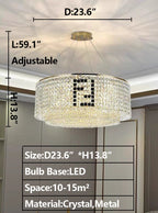 Designer Style Crystal Chandelier Elegant Round Ceiling Lighting for Living / Dining Room