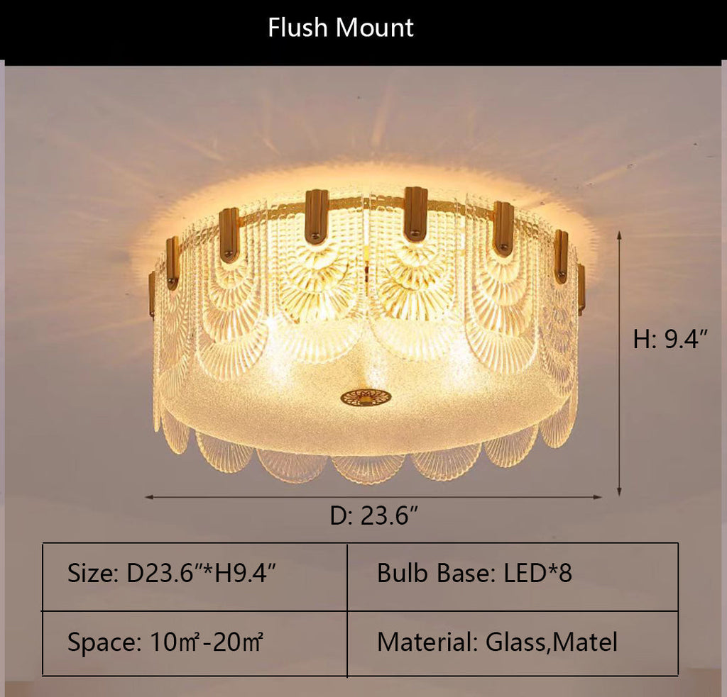 Nordic Light Luxury Patterned Glass Pendant Chandelier Suit for Living / dining Room / bedroom