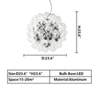 Italian Designer Creative Glass Ball Chandelier Scandinavian Dandelion Hallway / entryway / staircase Light