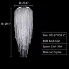 Extra Large Flush Mount Crystal Tassel Pendant Chandelier for Living Room / high-Ceiling Room / foyer