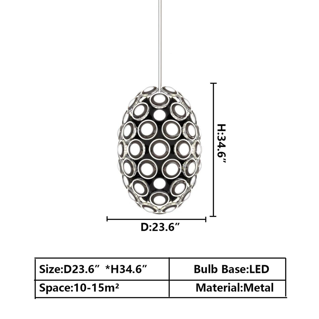 Modern Art Egg-Shaped Chandelier Iconic Eyes LED Pendant Light for Dining Room / living Room