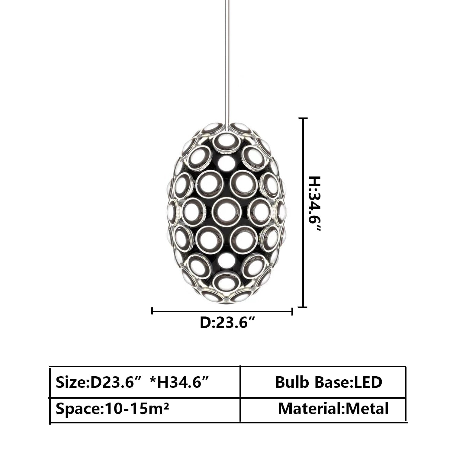 Modern Art Egg-Shaped Chandelier Iconic Eyes LED Pendant Light for Dining Room / living Room