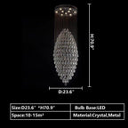 Extra Large Modern Ball Ceiling Crystal Chandelier for Staircase / big-Foyer,hallway,entryway