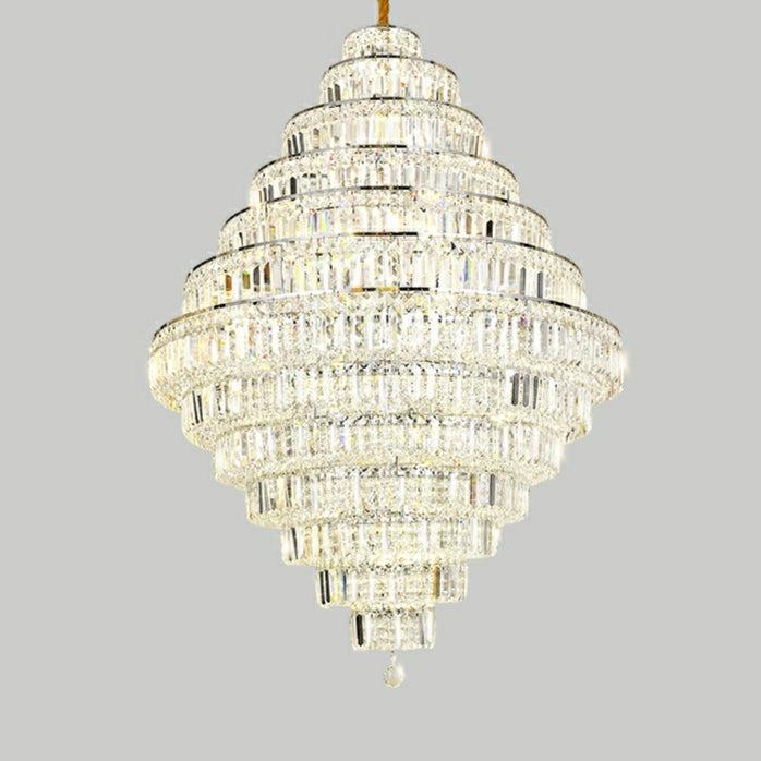 Chrome / Silver / Gold Extra Large Chandelier for Foyer Living Room Staircase Crystal Ceiling Lighting
