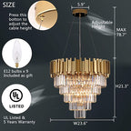 Light Luxury Large Round / oval Multi-Tiered Crystal Chandelier for Living Room / dining Area / staircase