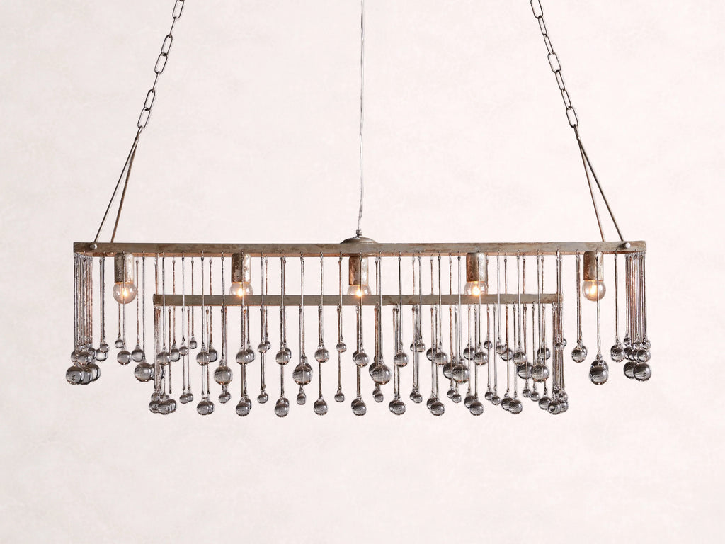 Aubrey Rectangular Chandelier in Silver