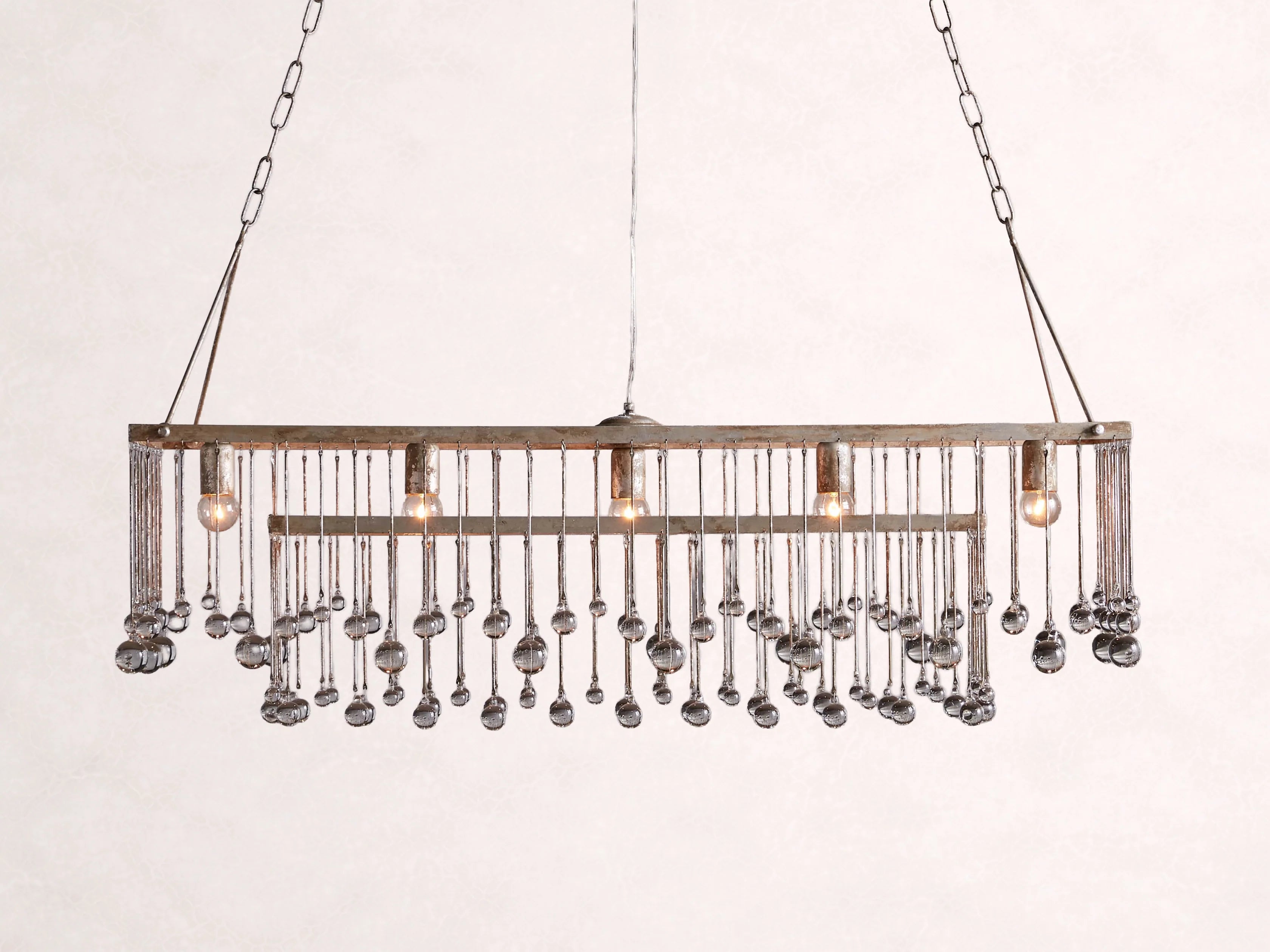 Aubrey Rectangular Chandelier in Silver