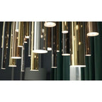 Brillia Round Two-Tone Tubular Pendant Light Chandelier