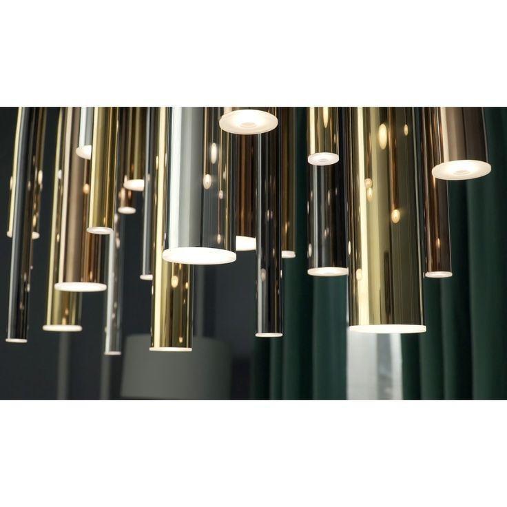 Brillia Round Two-Tone Tubular Pendant Light Chandelier