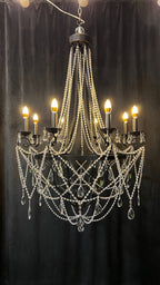 Affordable French Vintage Iron Crystal Pendant Candle Chandelier for Living Room / Restaurant / Cafe / Hotel