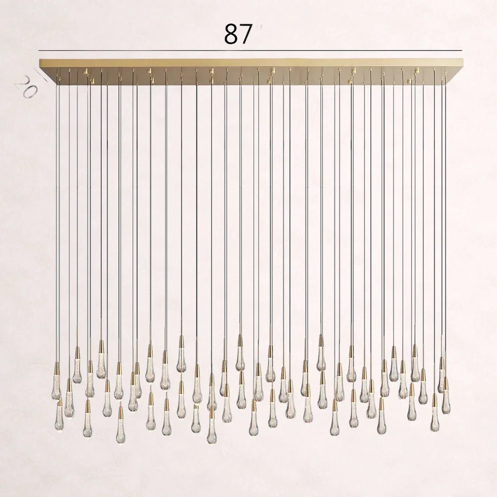 Soltaire Crystal Linear Chandelier 37-Inch50-Inch60-Inch70-Inch87-Inch120-Inchw