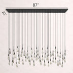 Soltaire Crystal Linear Chandelier 37-Inch50-Inch60-Inch70-Inch87-Inch120-Inchw