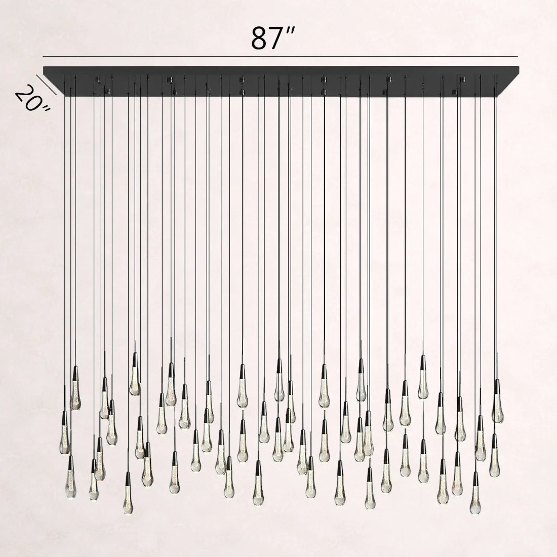 Soltaire Crystal Linear Chandelier 37-Inch50-Inch60-Inch70-Inch87-Inch120-Inchw