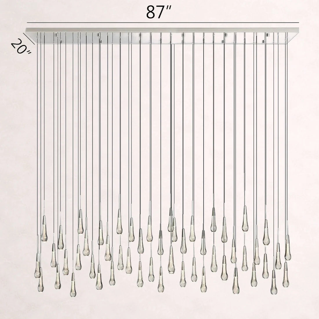 Soltaire Crystal Linear Chandelier 37-Inch50-Inch60-Inch70-Inch87-Inch120-Inchw