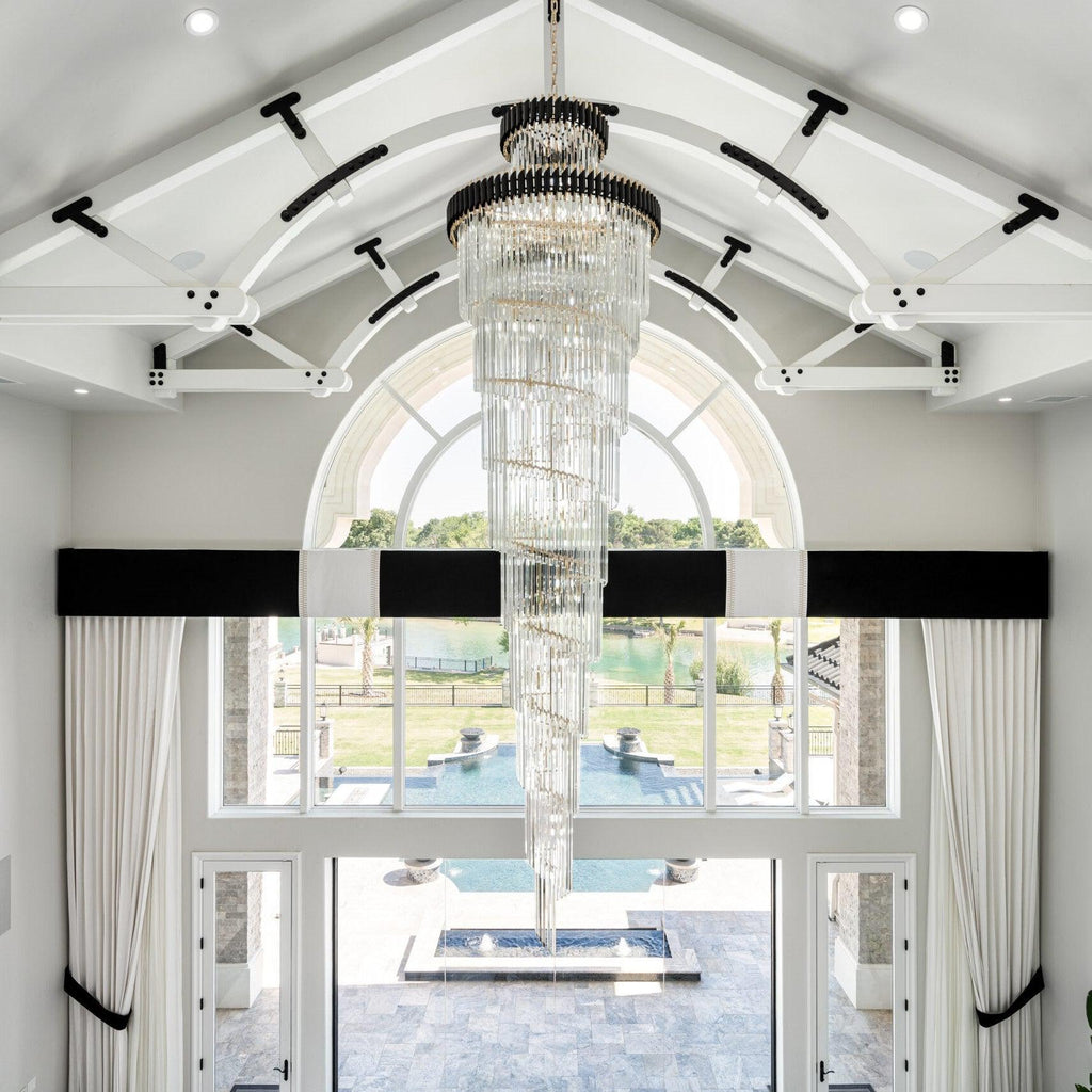 Spiral Crystal Chandelier for Foyer / Staircase