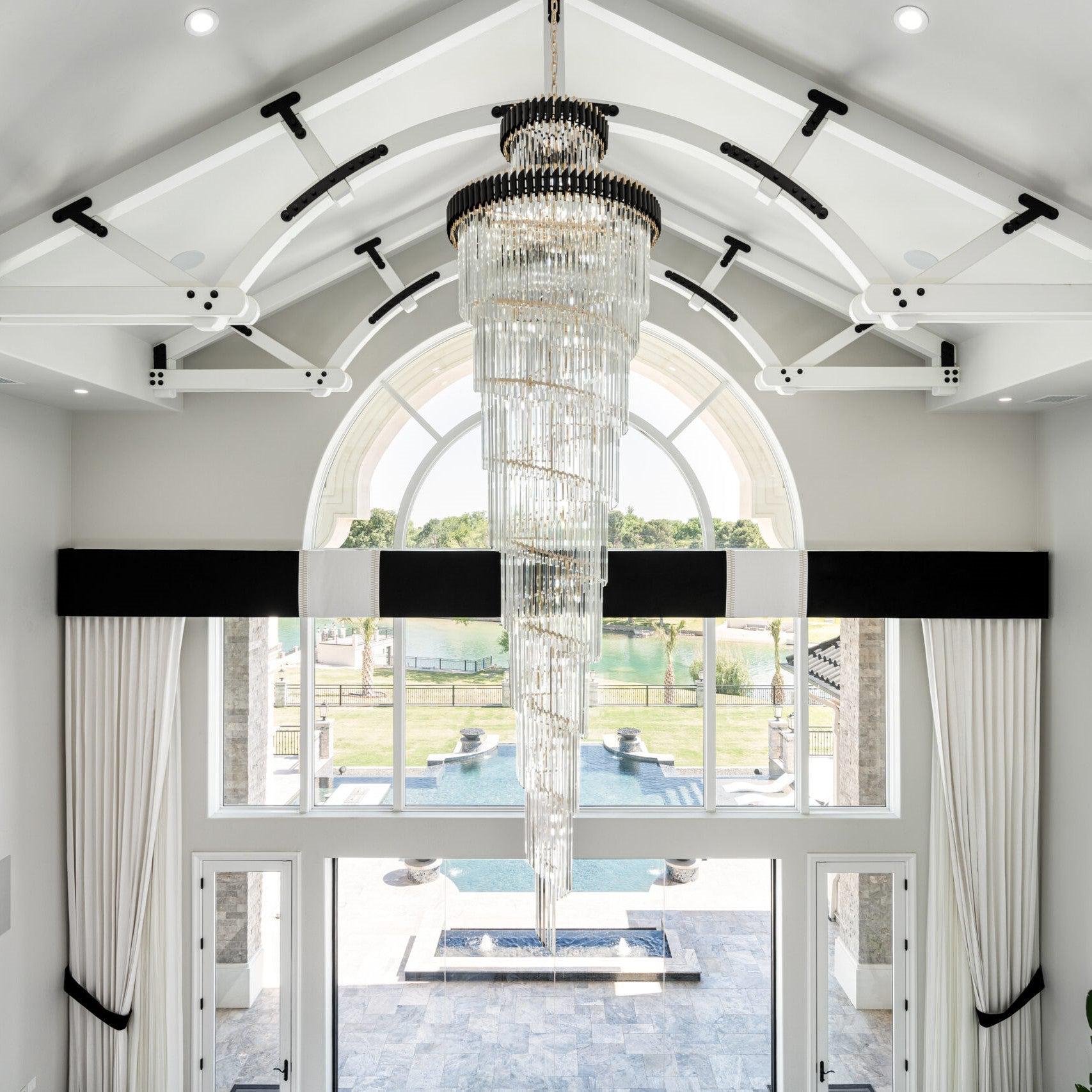 Spiral Crystal Chandelier for Foyer / Staircase