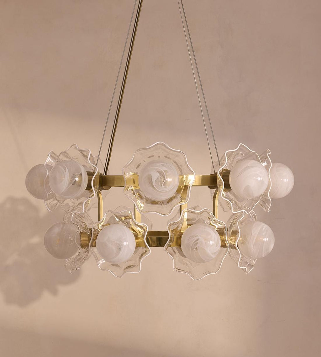 Holly Glass Chandelier 32-Inchw
