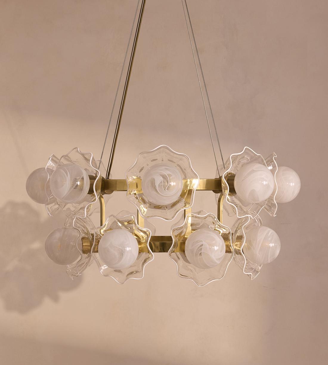 Holly Glass Chandelier 32-Inchw