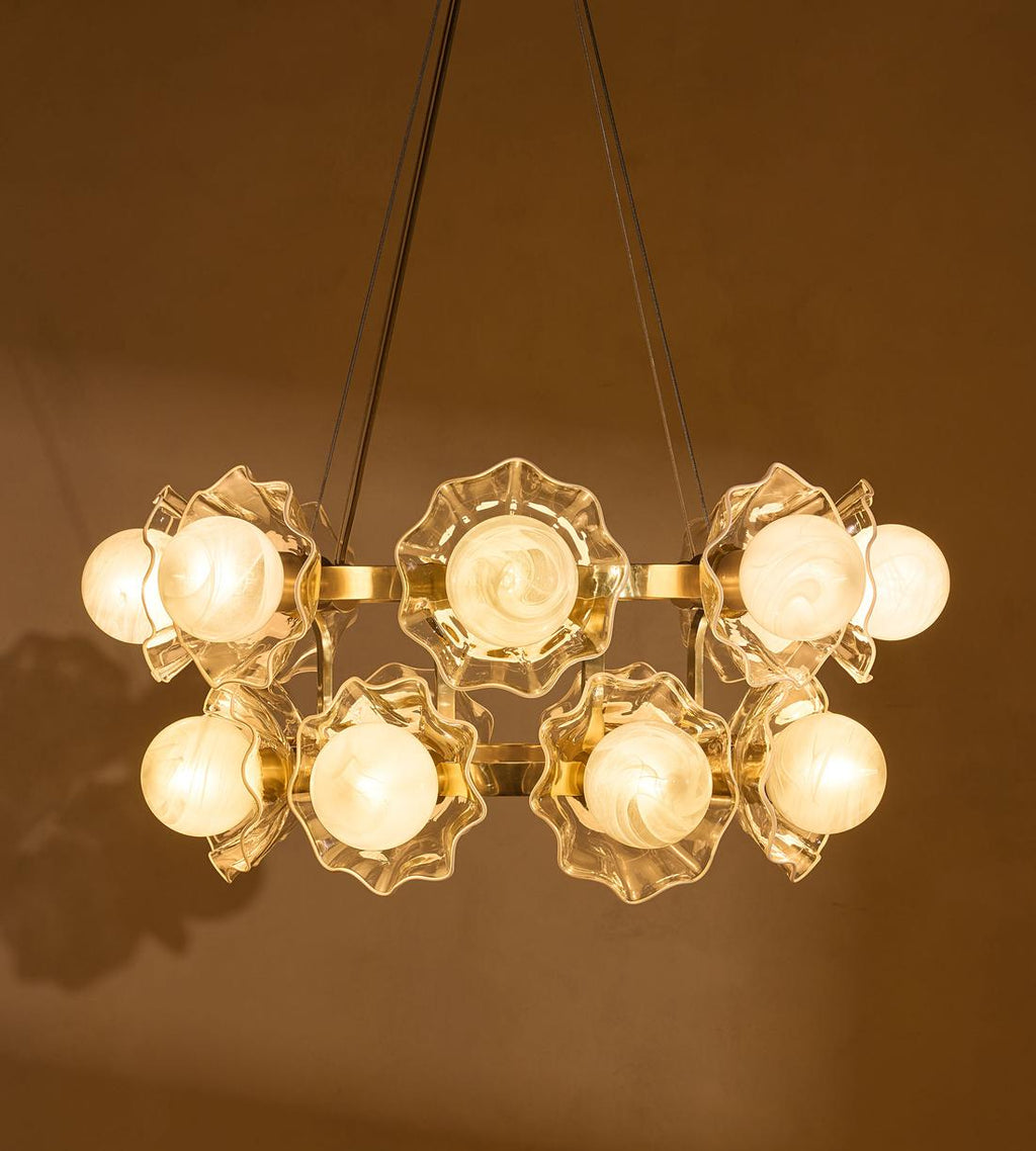 Holly Glass Chandelier 32-Inchw