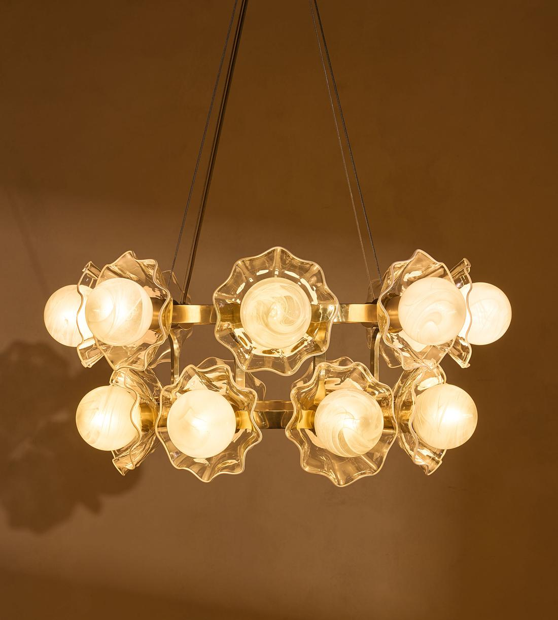 Holly Glass Chandelier 32-Inchw
