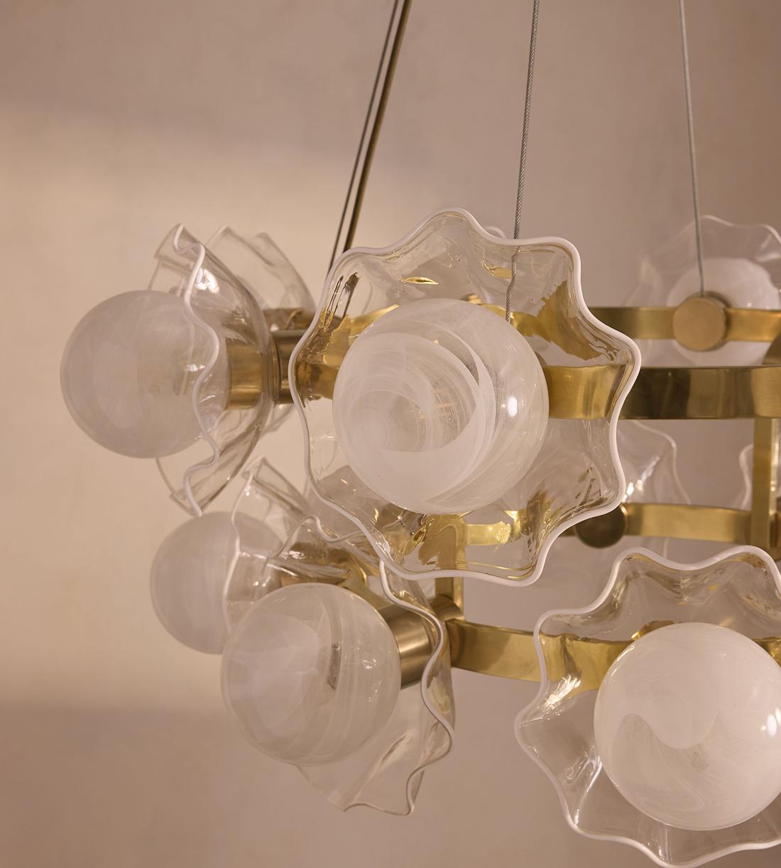 Holly Glass Chandelier 32-Inchw